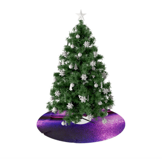 Glittery Purple Christmas Tree Skirt - Elegant Holiday Decor