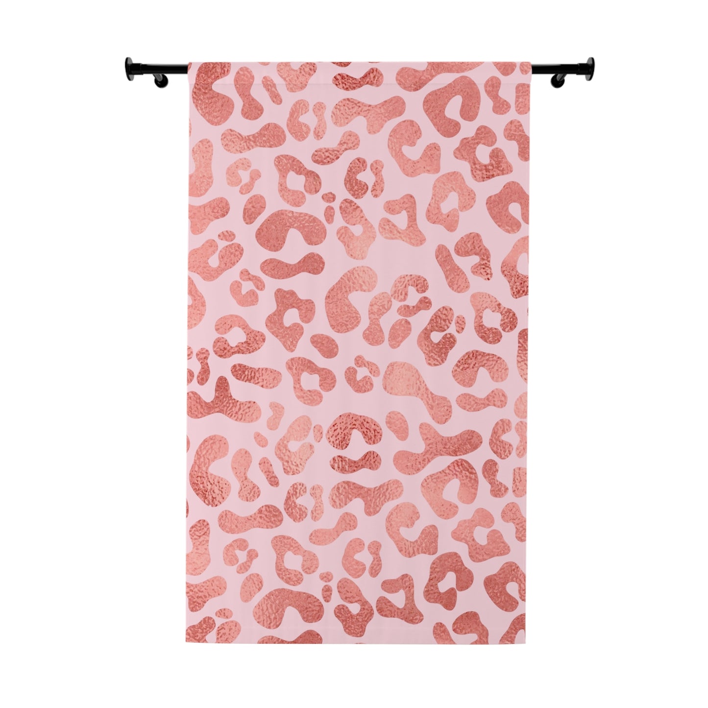 Elegant Pink Leopard Print Window Curtain - Stylish Home Decor