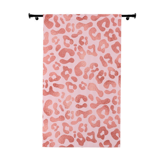 Elegant Pink Leopard Print Window Curtain - Stylish Home Decor