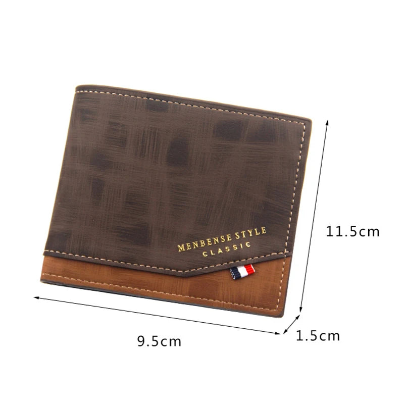 New Hot Stamping Men'S Wallet Vintage Frosted Leather Wallets Large Capacity Multiple Card Slots Purse Coin Credit Card Bag