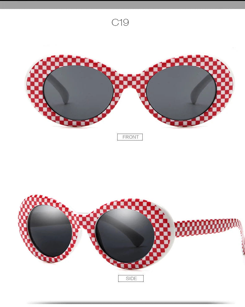 WHO CUTIE Vintage Small Oval Sunglasses