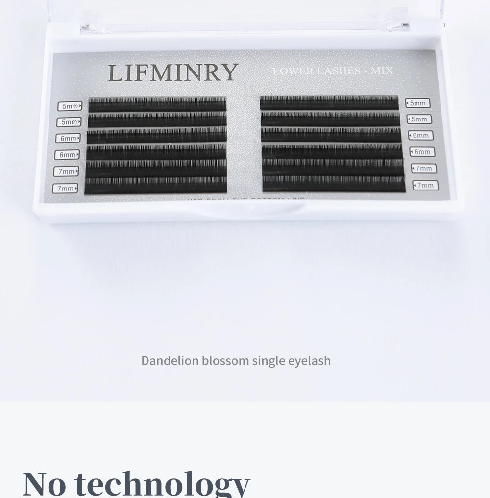 12rows lower lashes mix 5 6 7 professional eyelashes, soft ermine eyelashes extension