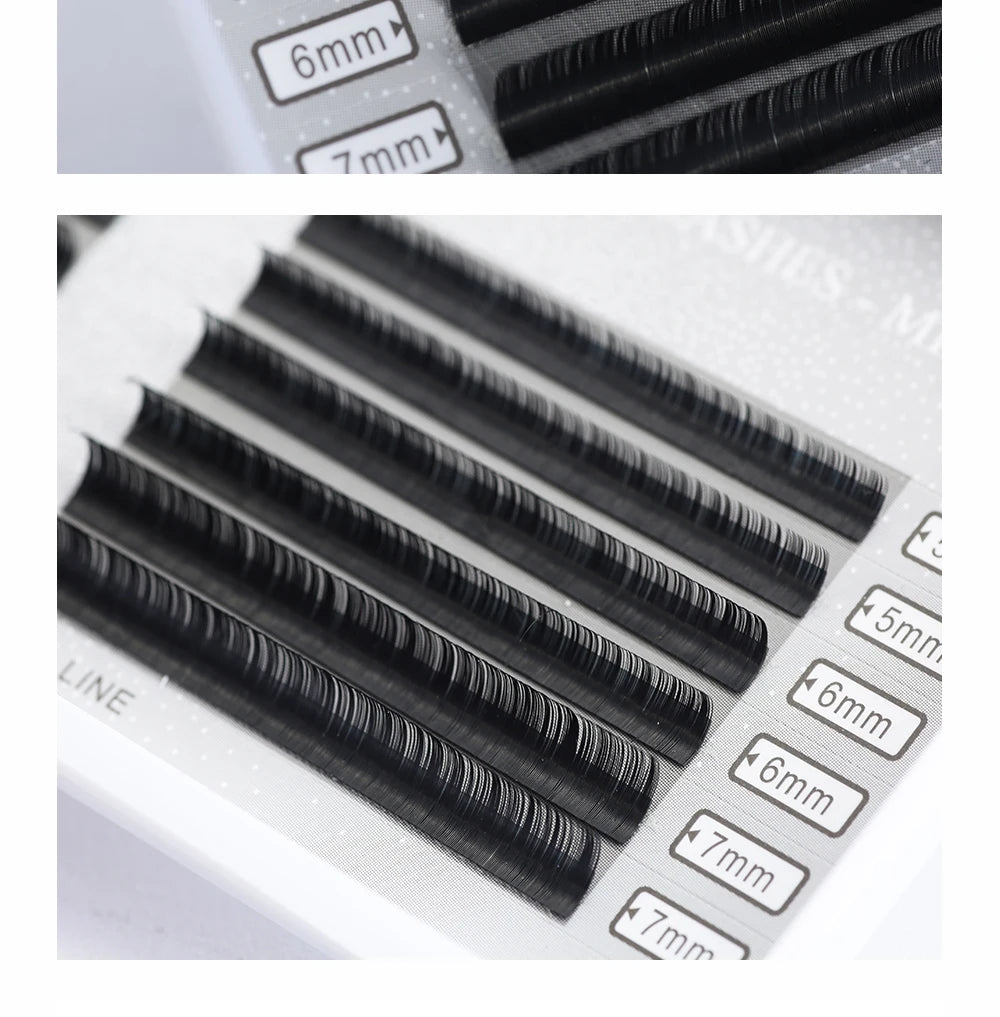 12rows lower lashes mix 5 6 7 professional eyelashes, soft ermine eyelashes extension