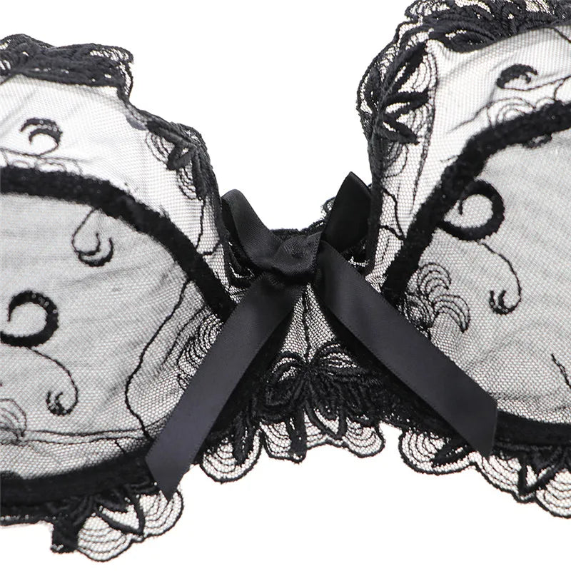 Slim Lace Underwire Floral Bra Sets