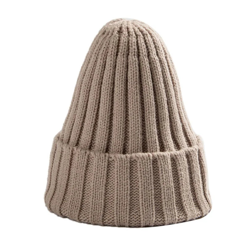 Cotton Blends Solid Warm Knitted Beanie