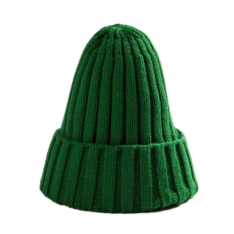 Cotton Blends Solid Warm Knitted Beanie