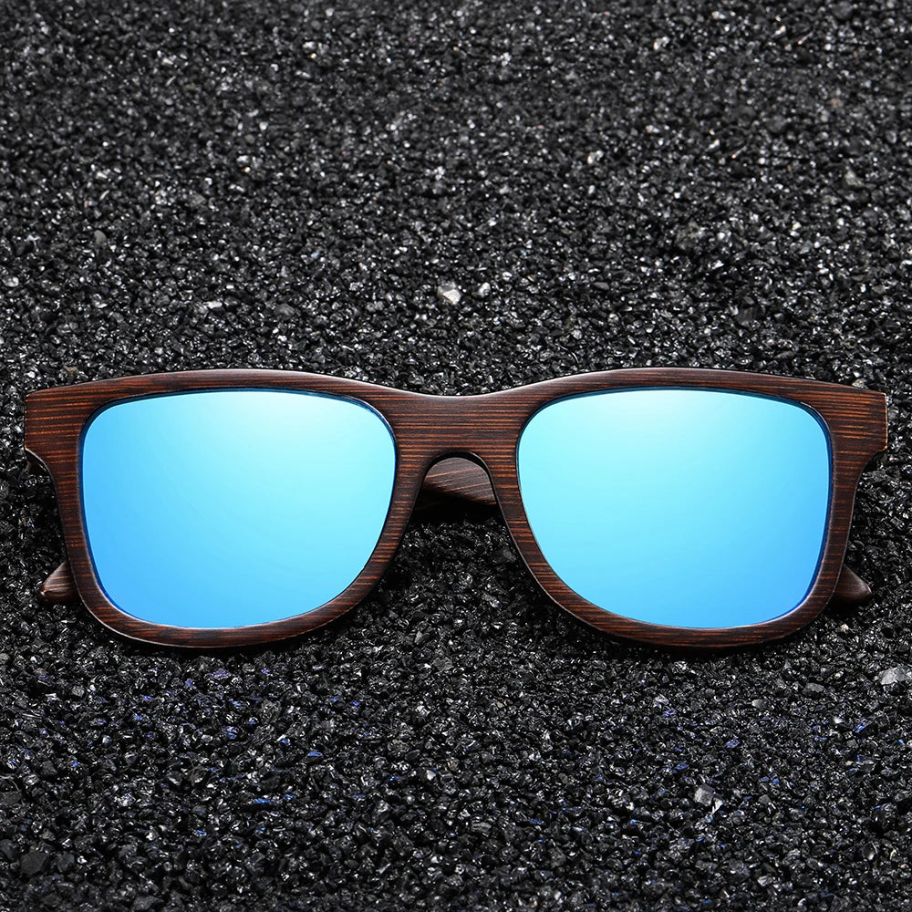 GM Handmade Natural Brown Wooden Sunglasses Women Men Brand Design Vintage Fashion Glasses Polarized Lens Dropshipping 1610BN