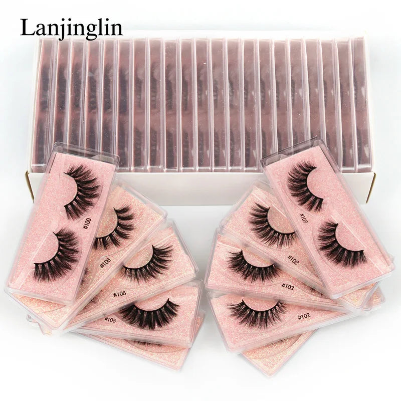 10/20/50/100 Pairs 3D Mink Lashes Natural Eyelashes