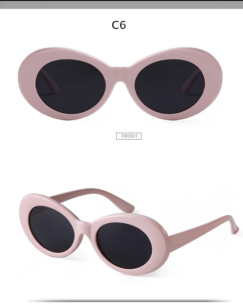 WHO CUTIE Vintage Small Oval Sunglasses