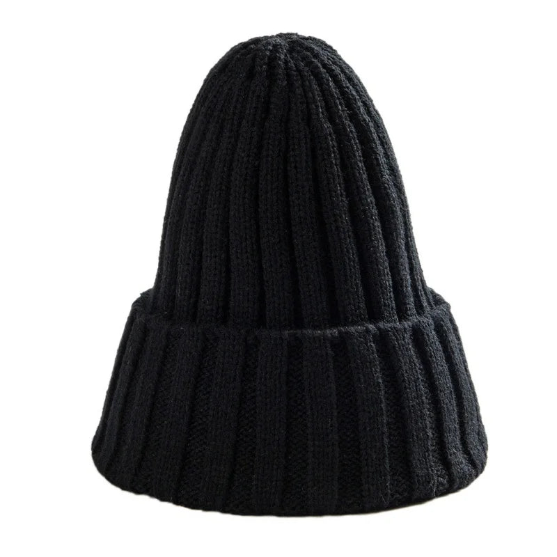 Cotton Blends Solid Warm Knitted Beanie