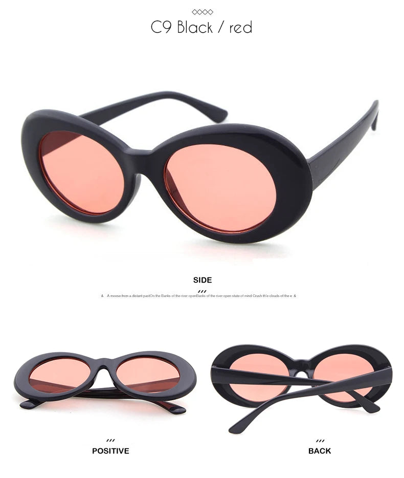 WHO CUTIE Vintage Small Oval Sunglasses