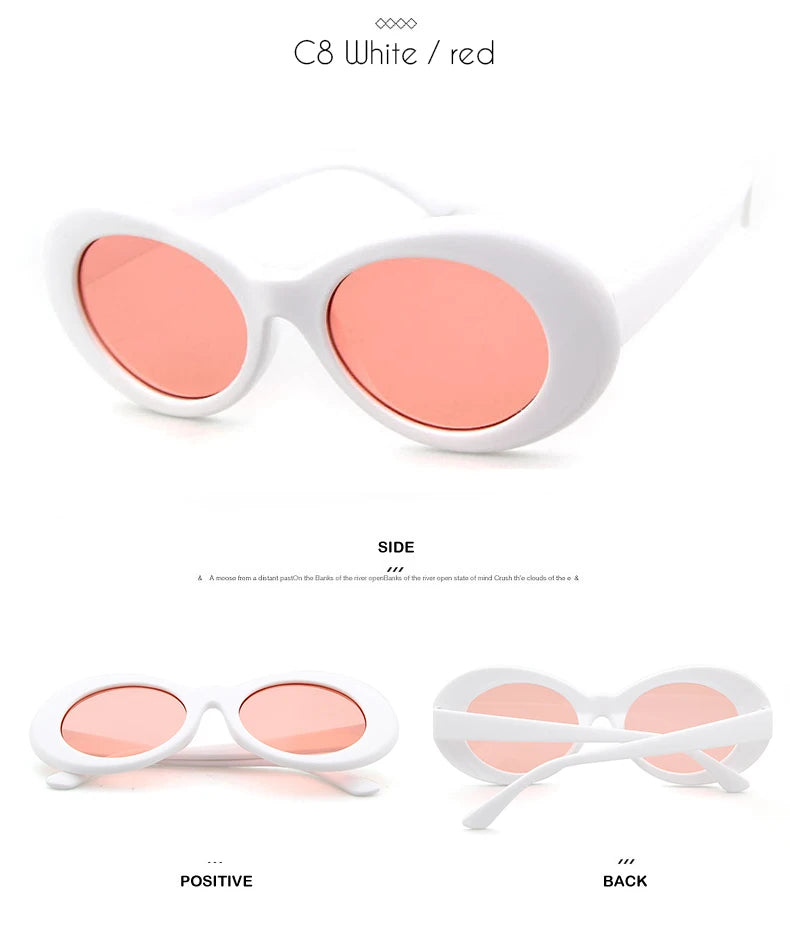 WHO CUTIE Vintage Small Oval Sunglasses