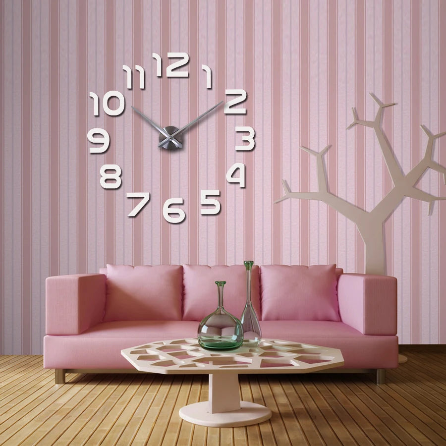 Wall clock watch clocks 3d diy acrylic mirror Stickers