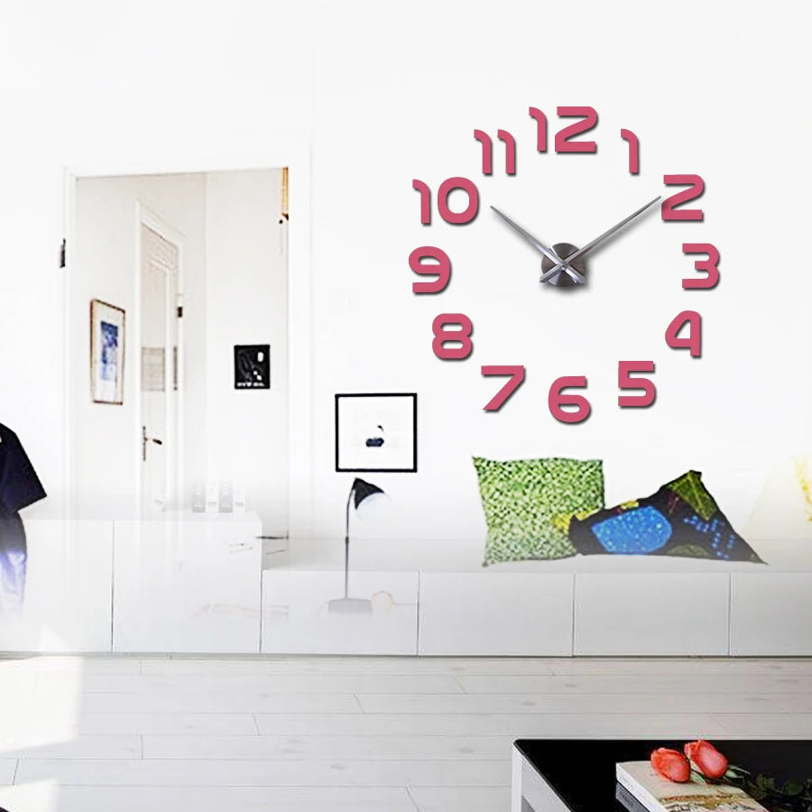 Wall clock watch clocks 3d diy acrylic mirror Stickers