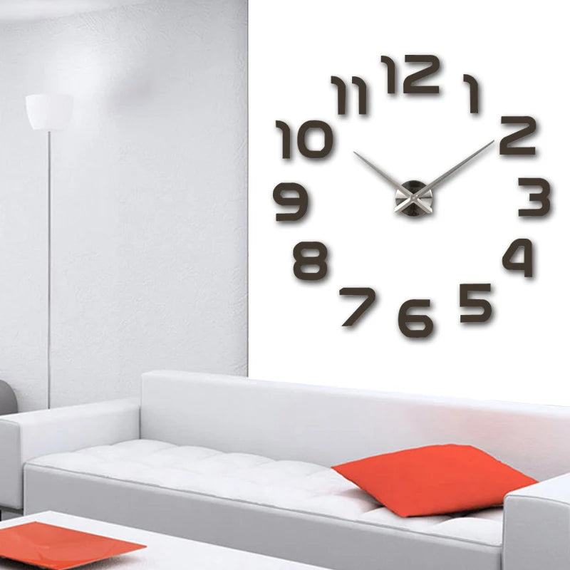 Wall clock watch clocks 3d diy acrylic mirror Stickers