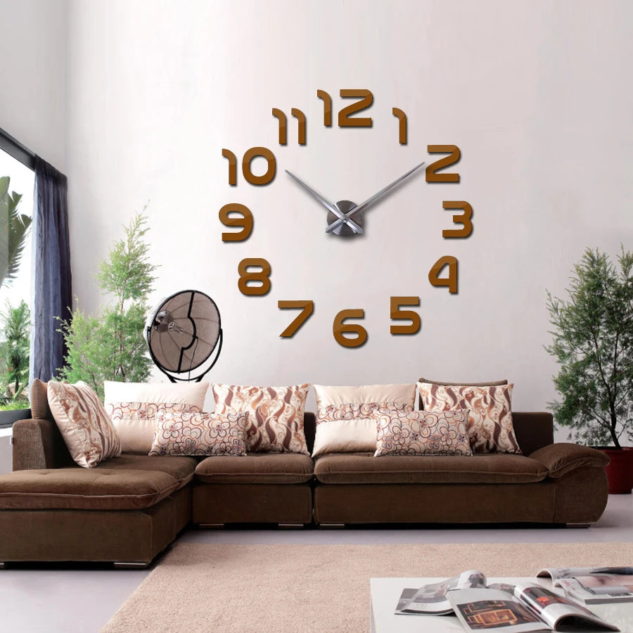 Wall clock watch clocks 3d diy acrylic mirror Stickers