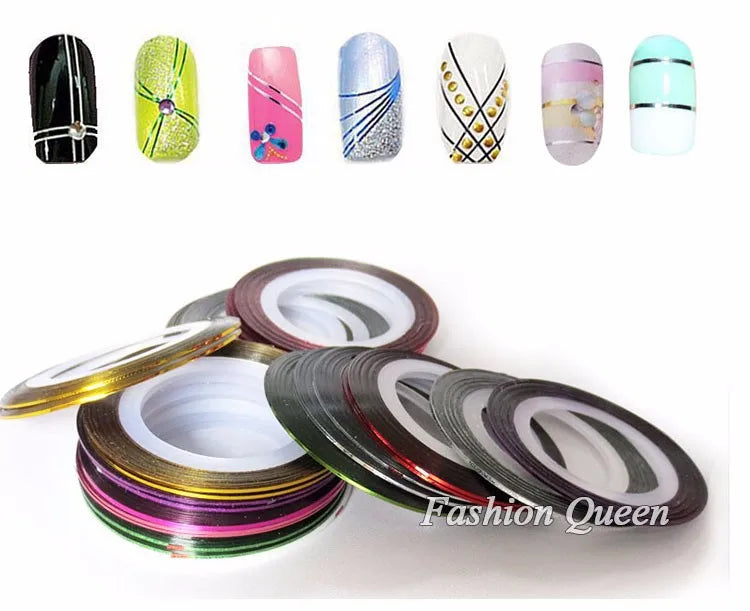 10pcs Nail Striping Tape Metallic Yarn | 3d Nail Art | DIY Nail Tips Sticker Decoration