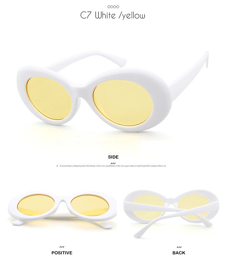 WHO CUTIE Vintage Small Oval Sunglasses