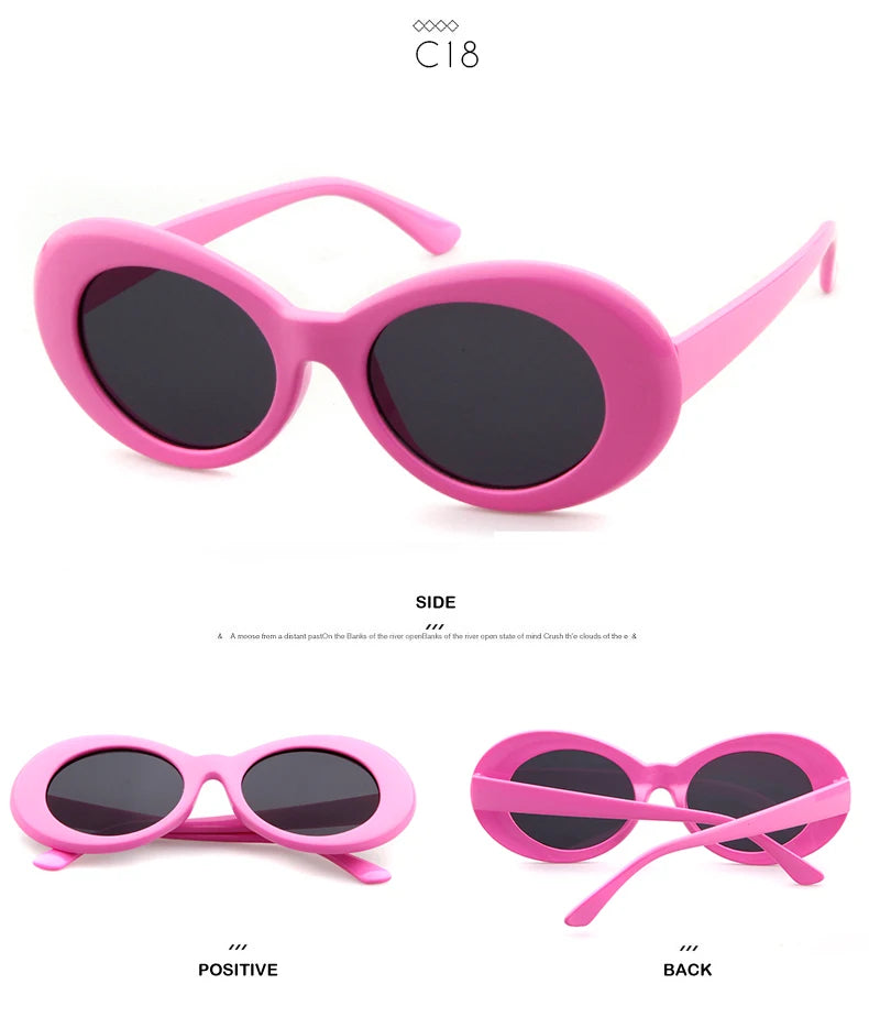 WHO CUTIE Vintage Small Oval Sunglasses