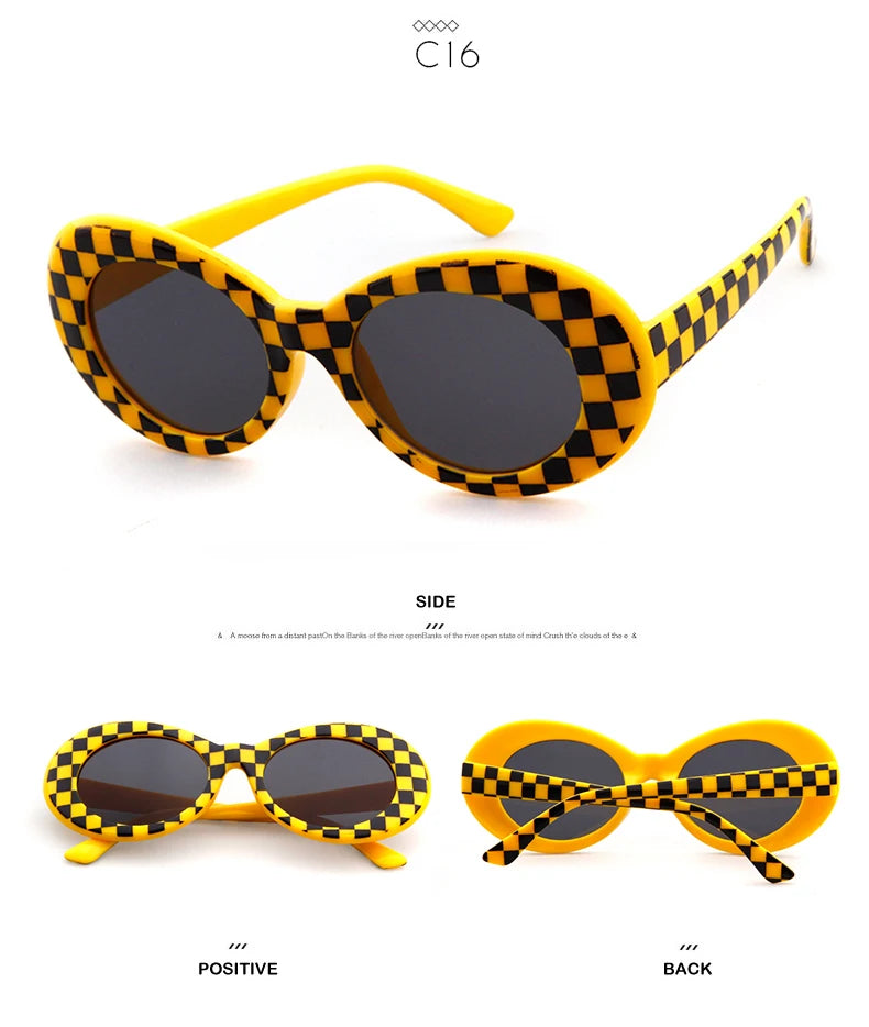 WHO CUTIE Vintage Small Oval Sunglasses