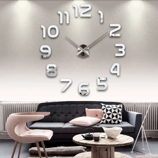 Wall clock watch clocks 3d diy acrylic mirror Stickers