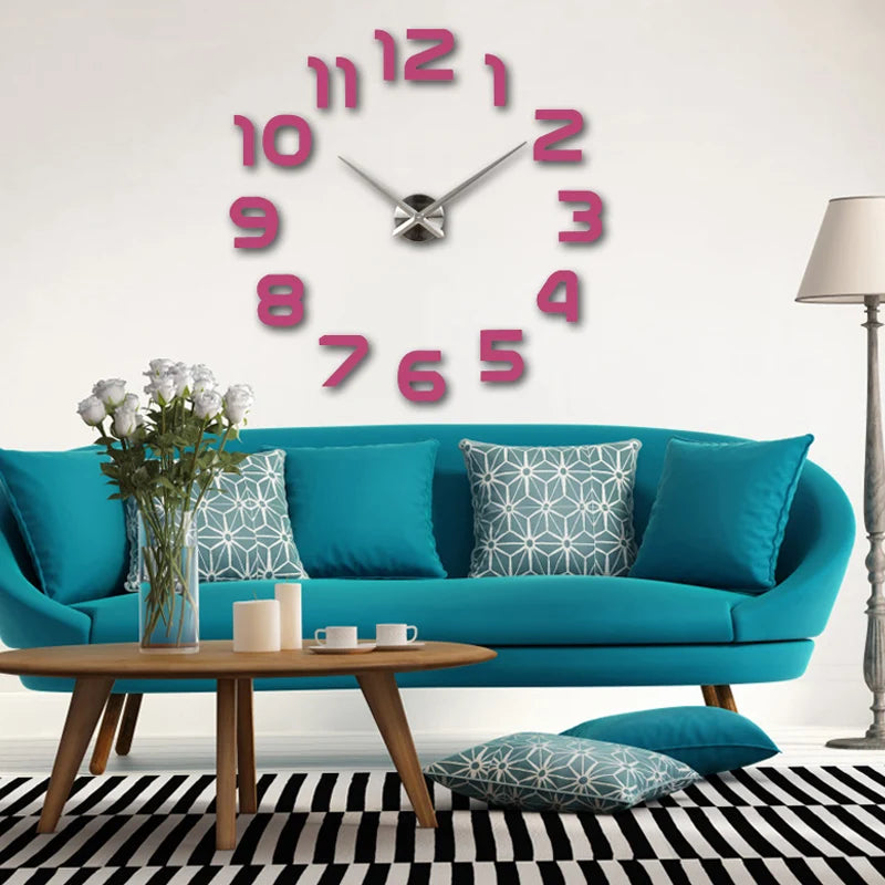 Wall clock watch clocks 3d diy acrylic mirror Stickers