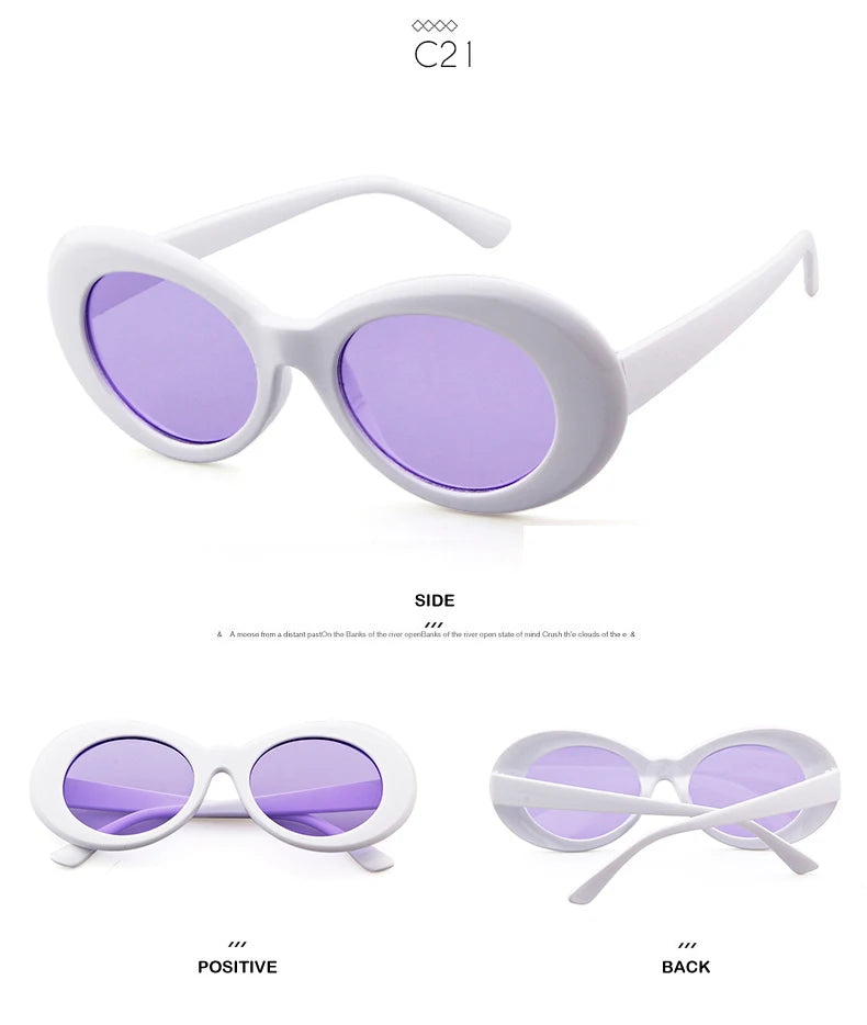 WHO CUTIE Vintage Small Oval Sunglasses