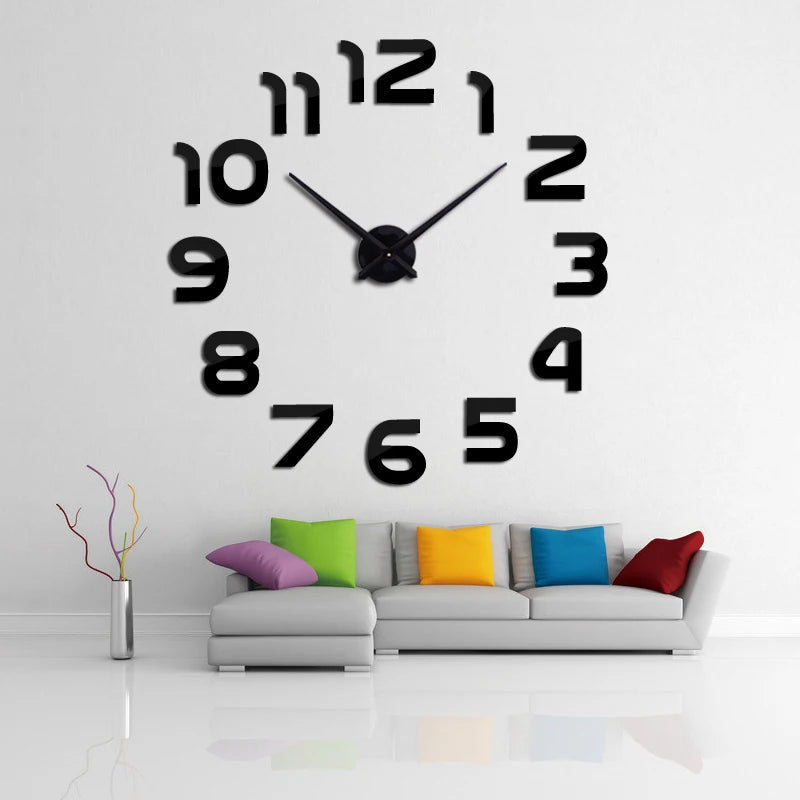 Wall clock watch clocks 3d diy acrylic mirror Stickers