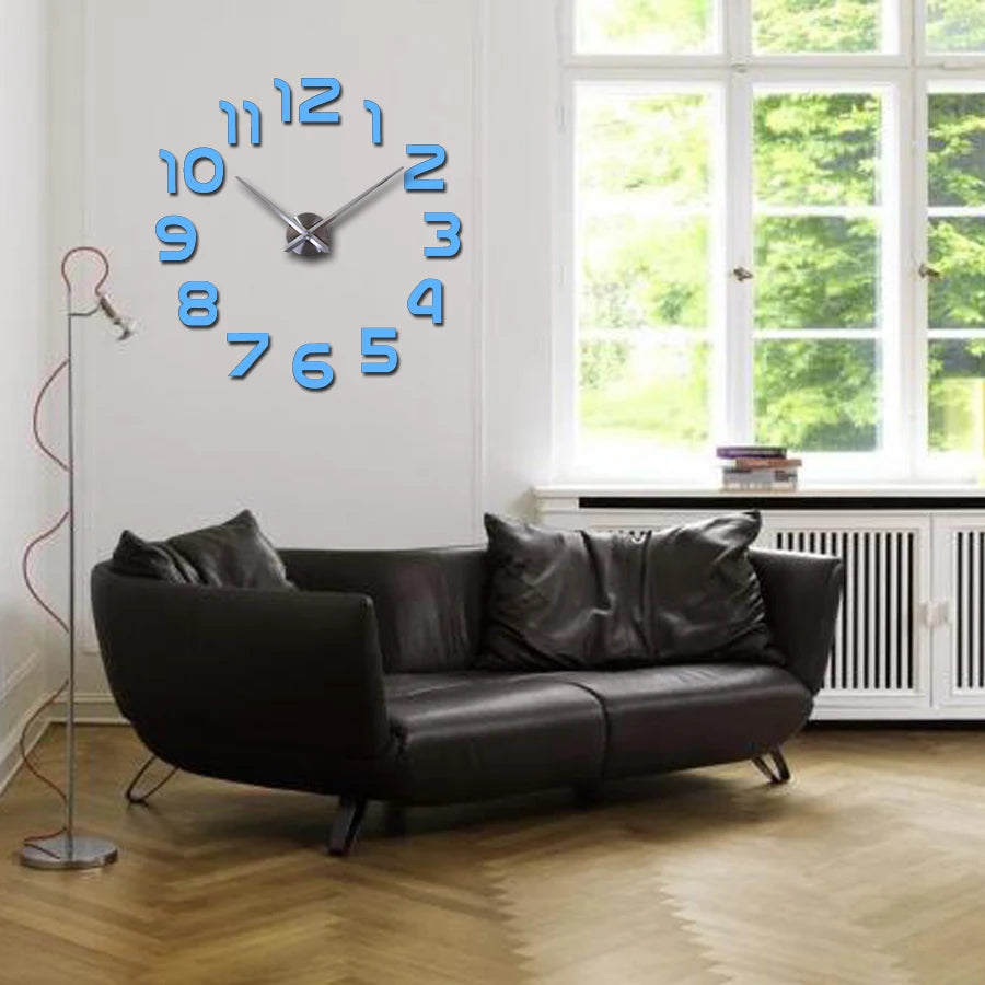 Wall clock watch clocks 3d diy acrylic mirror Stickers