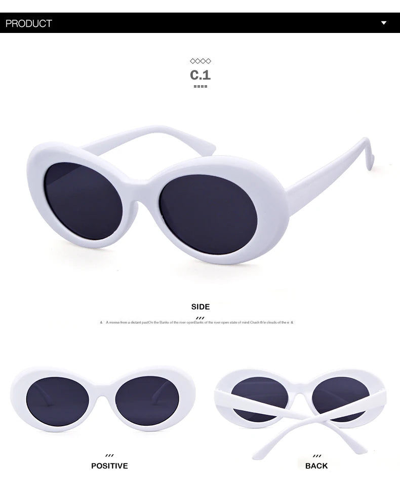 WHO CUTIE Vintage Small Oval Sunglasses