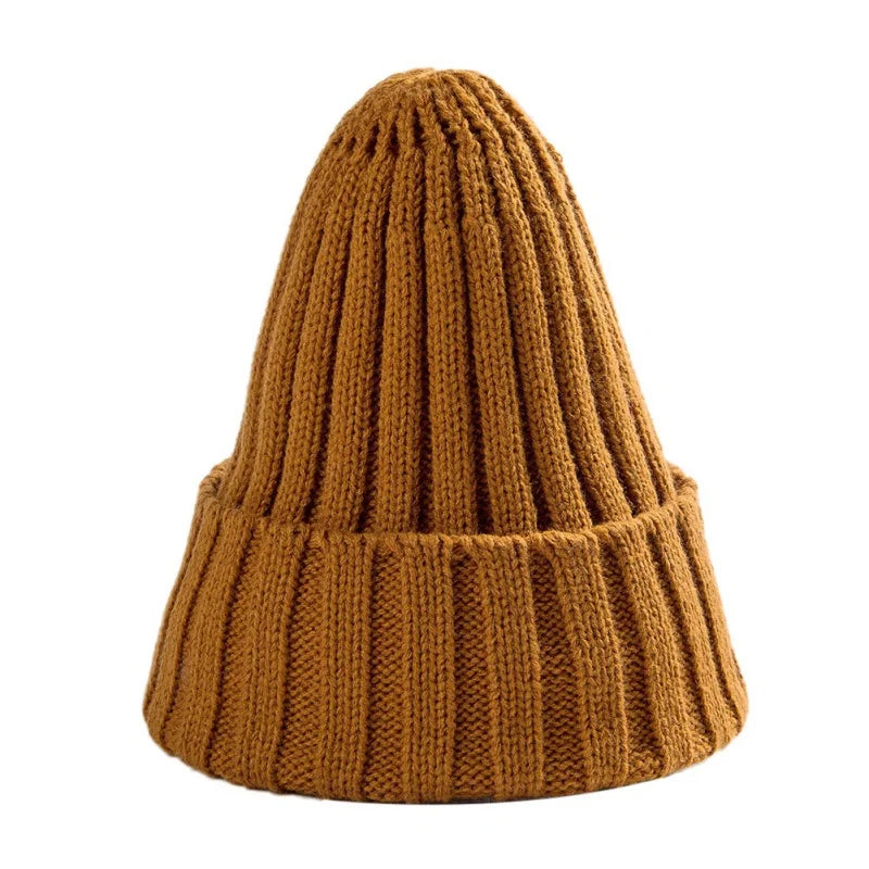 Cotton Blends Solid Warm Knitted Beanie