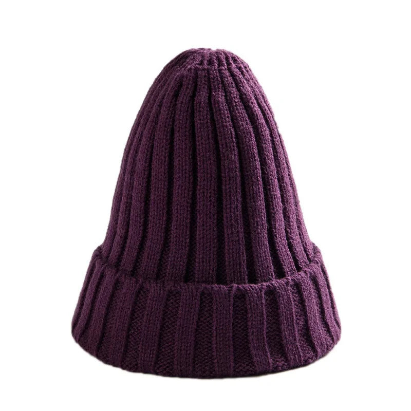 Cotton Blends Solid Warm Knitted Beanie