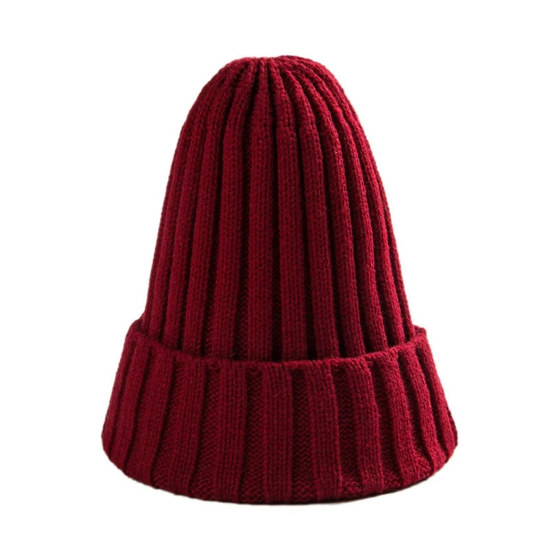 Cotton Blends Solid Warm Knitted Beanie