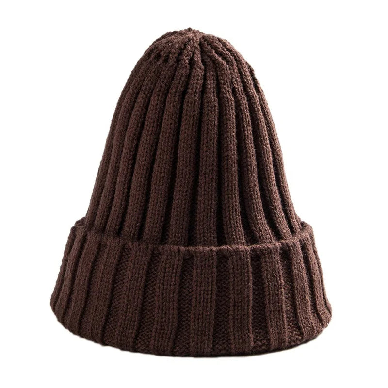 Cotton Blends Solid Warm Knitted Beanie