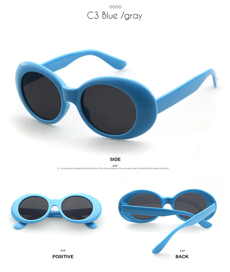 WHO CUTIE Vintage Small Oval Sunglasses