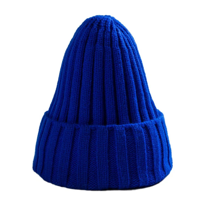 Cotton Blends Solid Warm Knitted Beanie