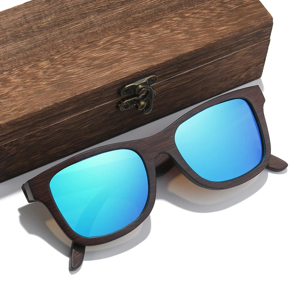 GM Handmade Natural Brown Wooden Sunglasses Women Men Brand Design Vintage Fashion Glasses Polarized Lens Dropshipping 1610BN