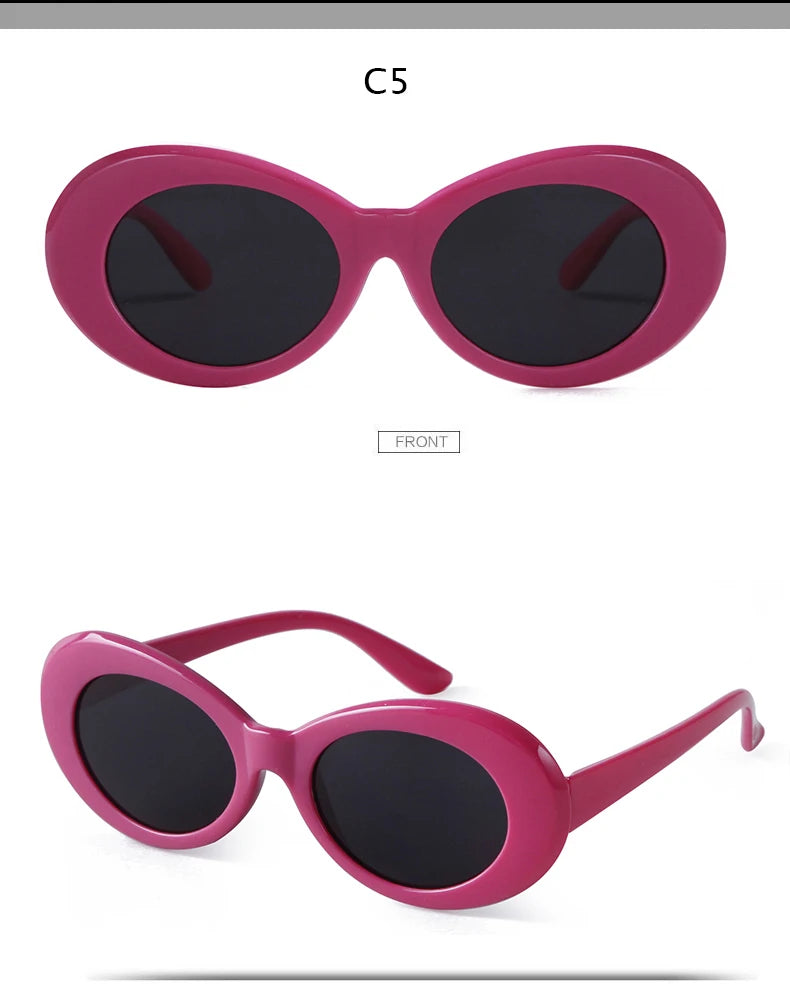 WHO CUTIE Vintage Small Oval Sunglasses