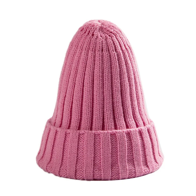 Cotton Blends Solid Warm Knitted Beanie