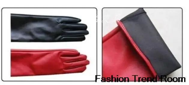 2 Colors New Faux Long Leather Gloves