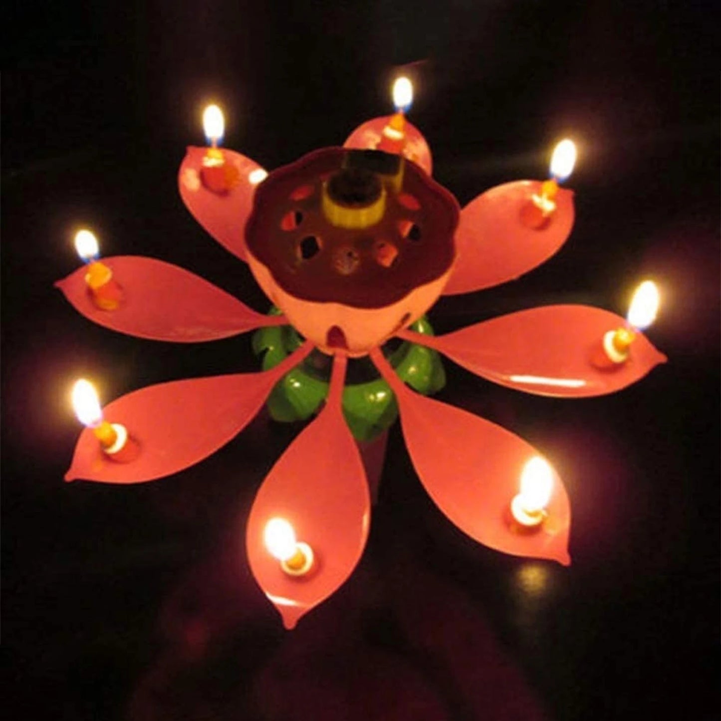 Lotus Candle Creative Rotating Birthday Candle Electric Birthday Cake Music Candles Flower Candle Reusable Decorative Candles