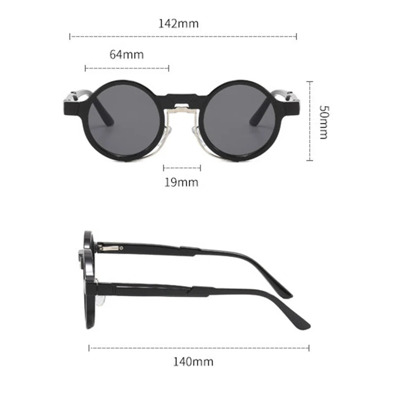 Retro Metal Round Sunglasses For Women Men 2024 Luxury Brand Designer Trendy Punk  Sun Glasses Female UV400 shade