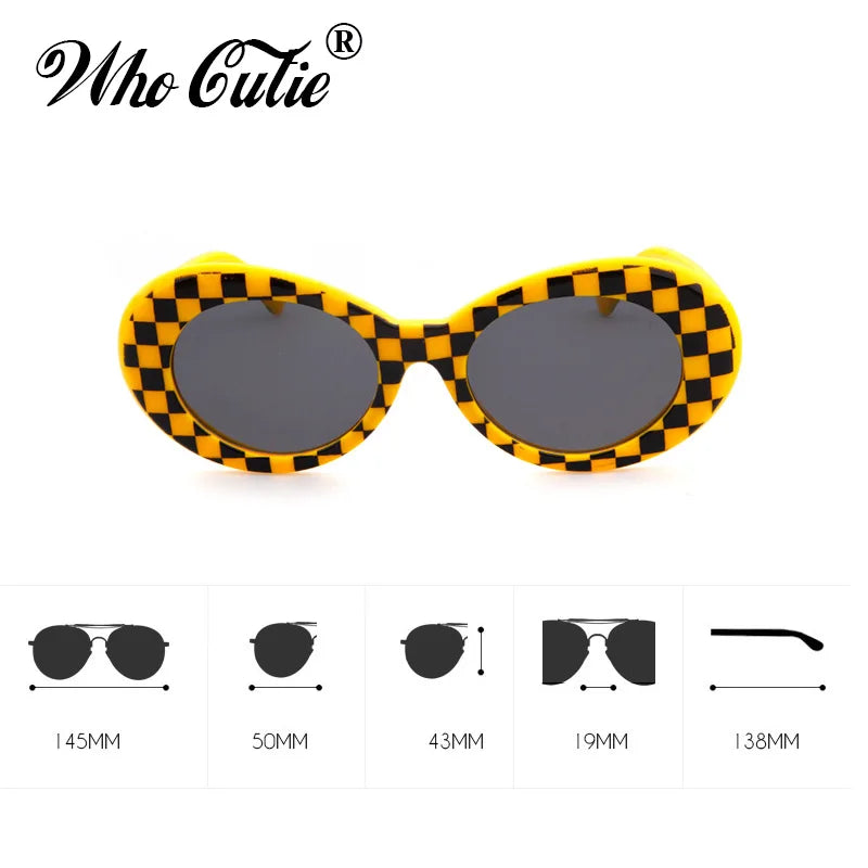 WHO CUTIE Vintage Small Oval Sunglasses