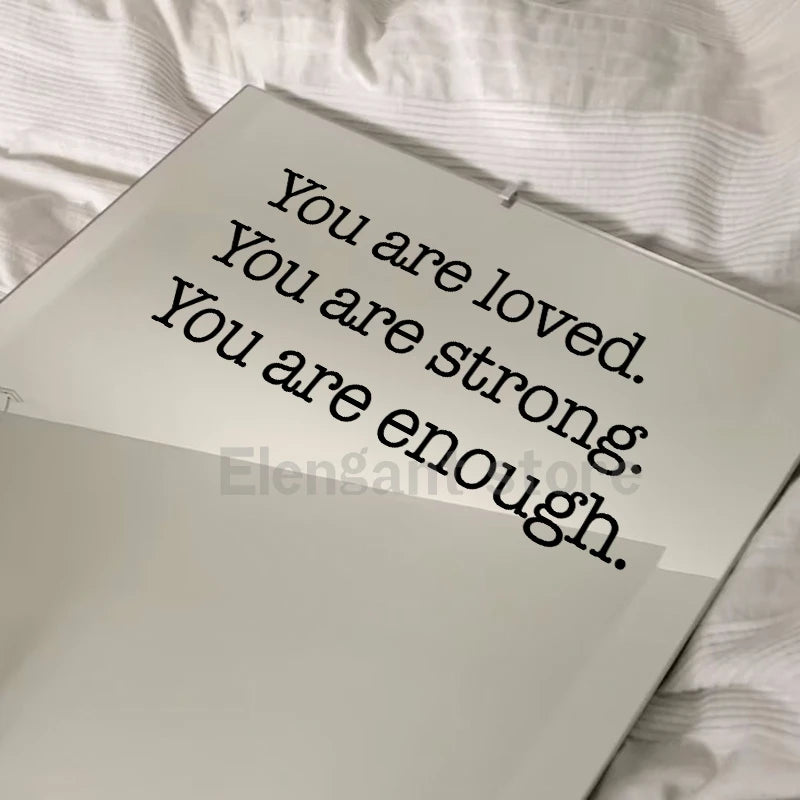 I Am Loved Worthy Enough Mirror Vinyl Sticker Bathroom Mirror Decals DIY Removable Affirmation Mirror Decal Decoration