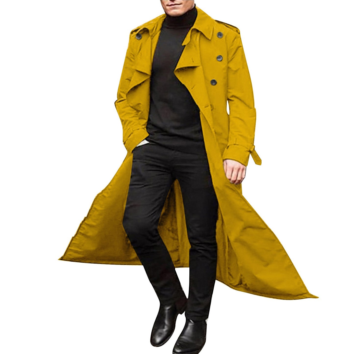 Men Double Breasted  Trench Coat