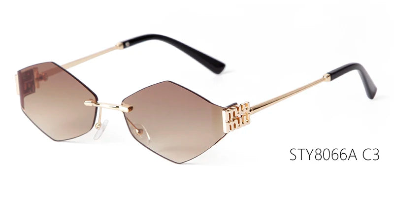 Hexagon Rimless Sunglasses