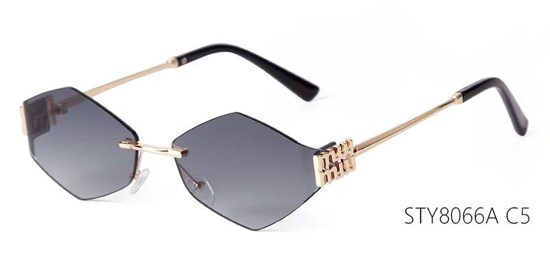 Hexagon Rimless Sunglasses