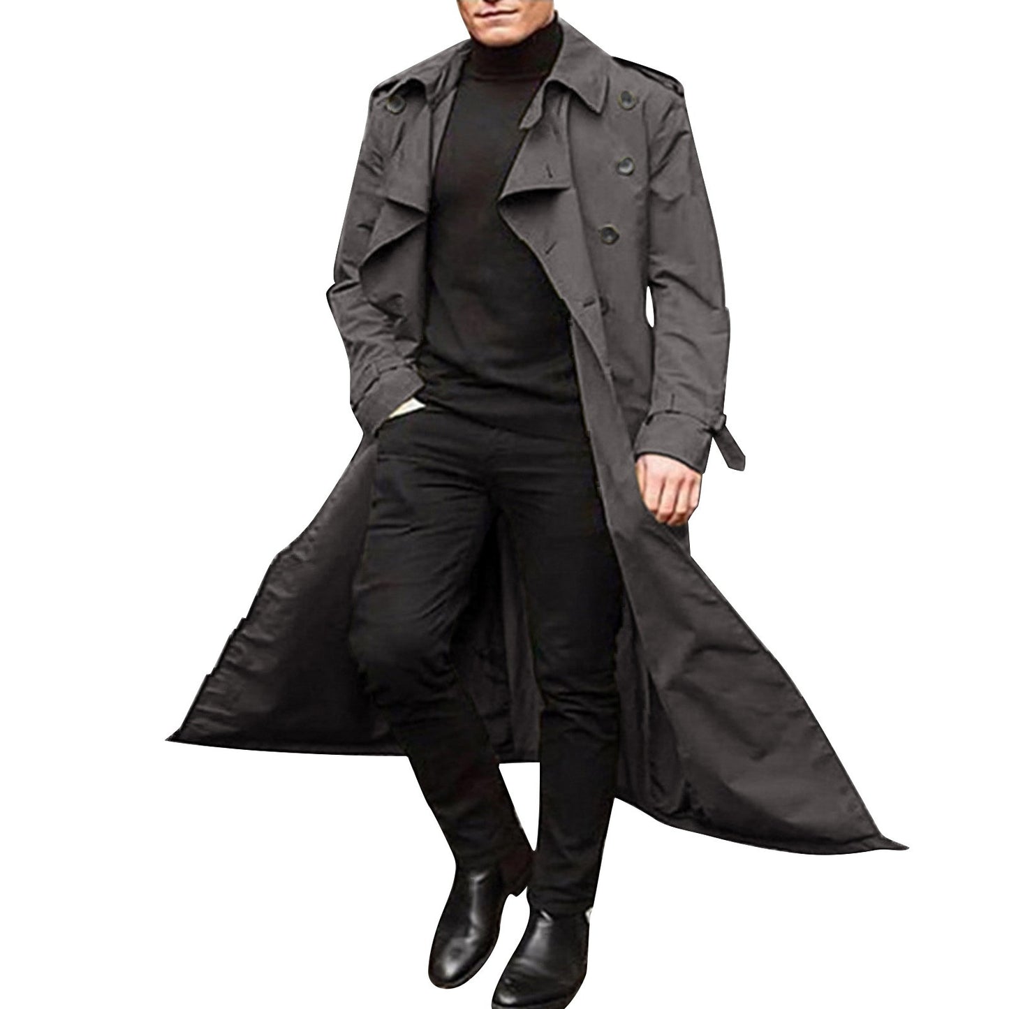 Men Double Breasted  Trench Coat