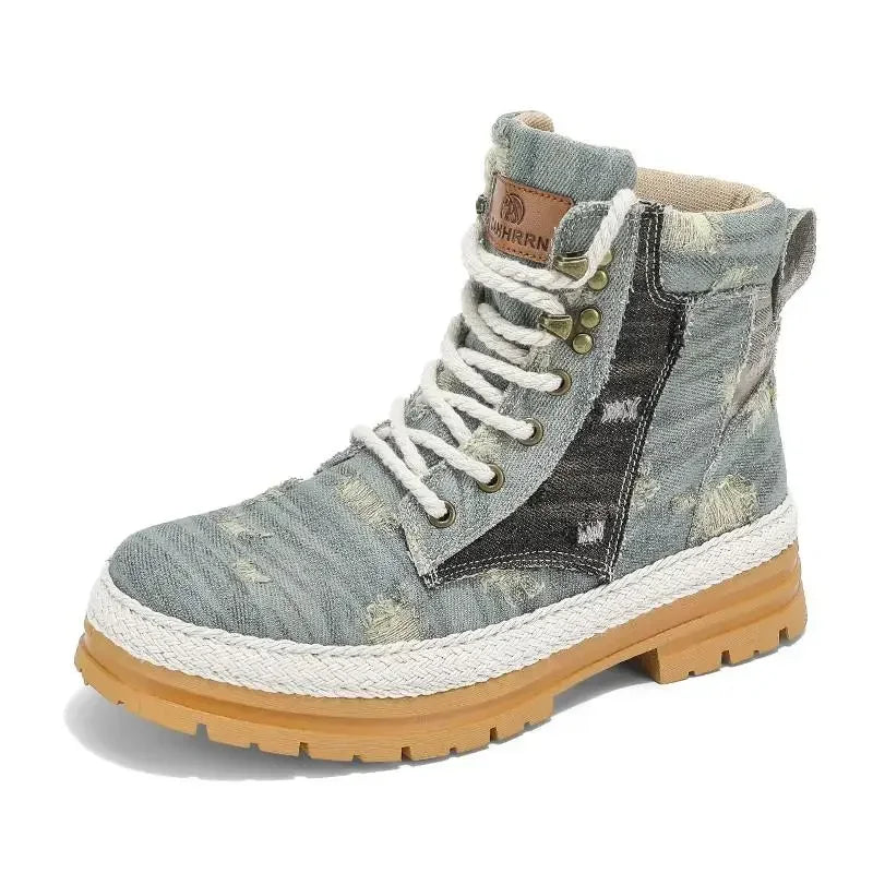 Men's Ankle Denim Canvas Boots