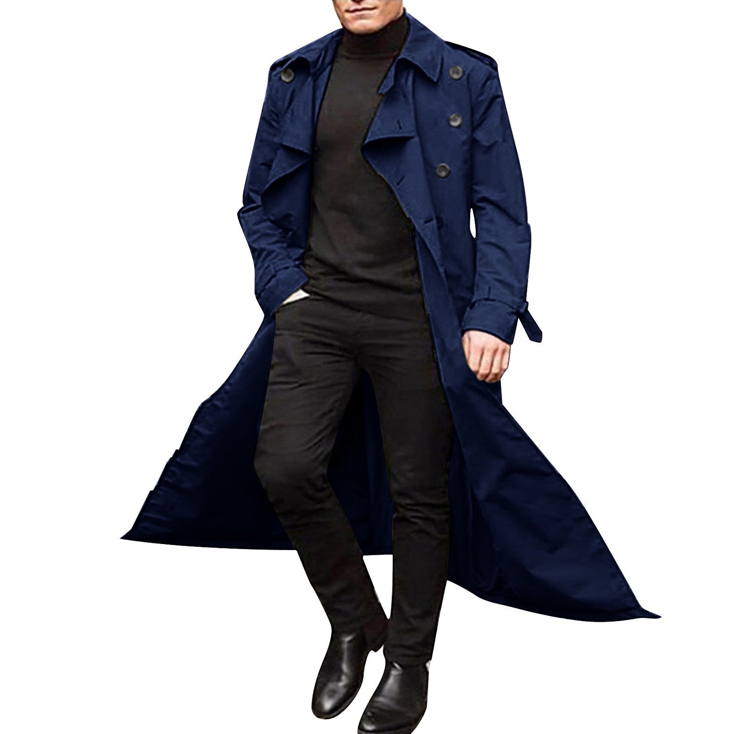 Men Double Breasted  Trench Coat